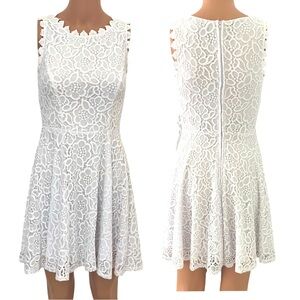White lace dress by City Studio.